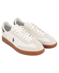 Sneaker Uomo Ralph Lauren Bedford in Camoscio e Pelle Bianco Nero