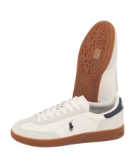 Sneaker Uomo Ralph Lauren Bedford in Camoscio e Pelle Bianco Nero