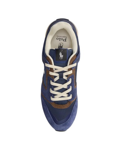 Sneaker Uomo Ralph Lauren Train 89 V2 in Camoscio Navy Brown