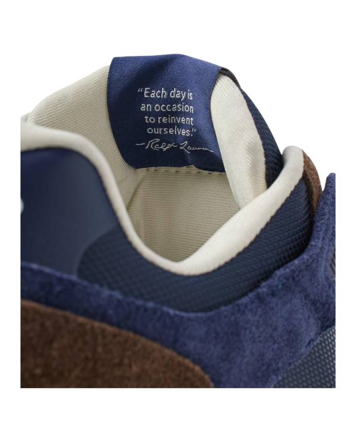 Sneaker Uomo Ralph Lauren Train 89 V2 in Camoscio Navy Brown