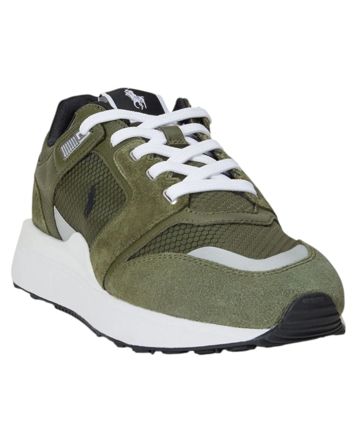 Sneaker Uomo Ralph Lauren Train 89 V2 in Camoscio Verde