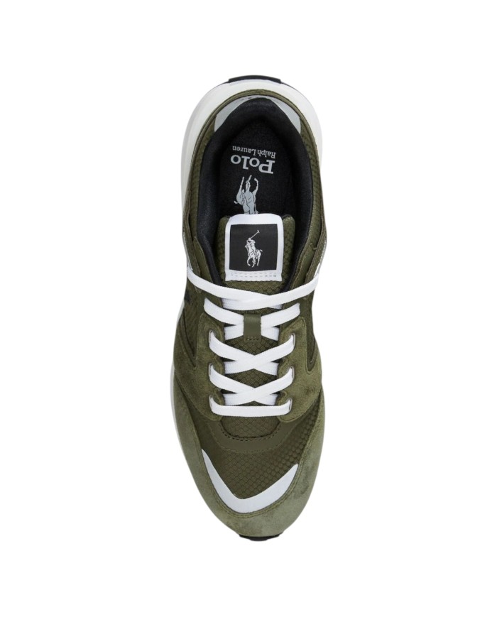 Sneaker Uomo Ralph Lauren Train 89 V2 in Camoscio Verde