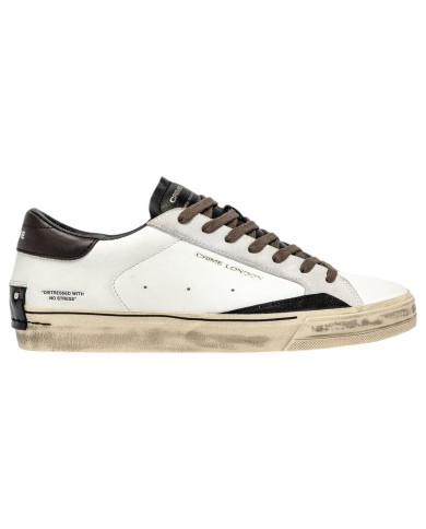 Sneakers Uomo Crime London Distressed 2.0 Leather White Brown
