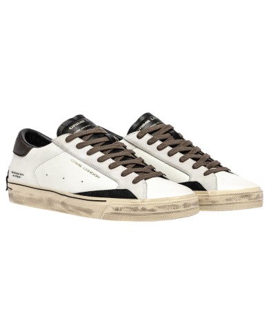 Sneakers Uomo Crime London Distressed 2.0 Leather White Brown