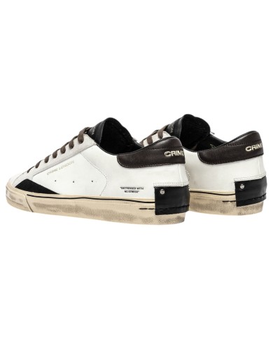 Sneakers Uomo Crime London Distressed 2.0 Leather White Brown