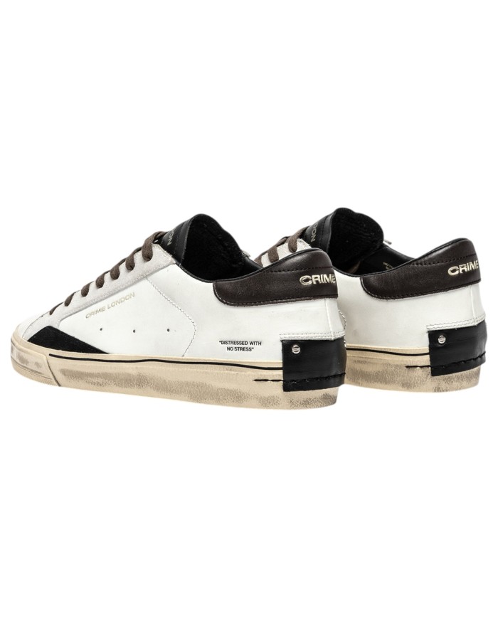 Sneakers Uomo Crime London Distressed 2.0 Leather White Brown