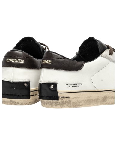 Sneakers Uomo Crime London Distressed 2.0 Leather White Brown