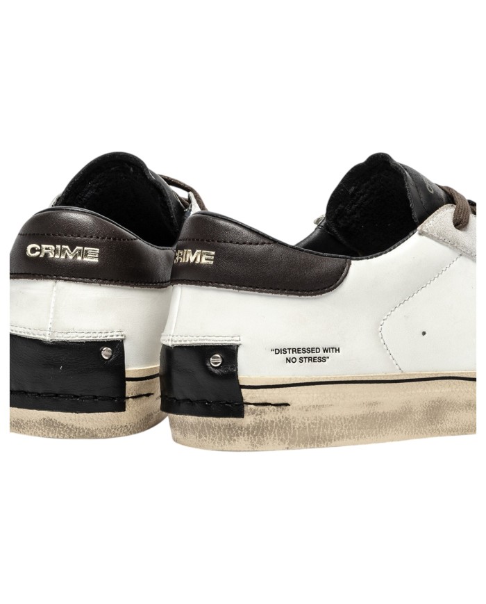 Sneakers Uomo Crime London Distressed 2.0 Leather White Brown
