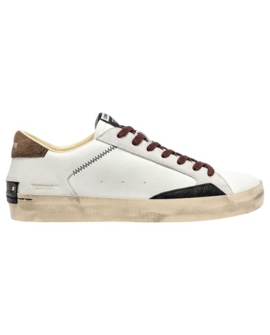 Sneakers Uomo Crime London Distressed Leather White Brown Tobacco Nights