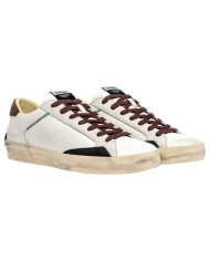 Sneakers Uomo Crime London Distressed Leather White Brown Tobacco Nights