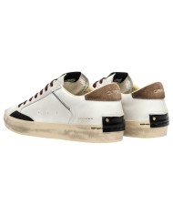 Sneakers Uomo Crime London Distressed Leather White Brown Tobacco Nights