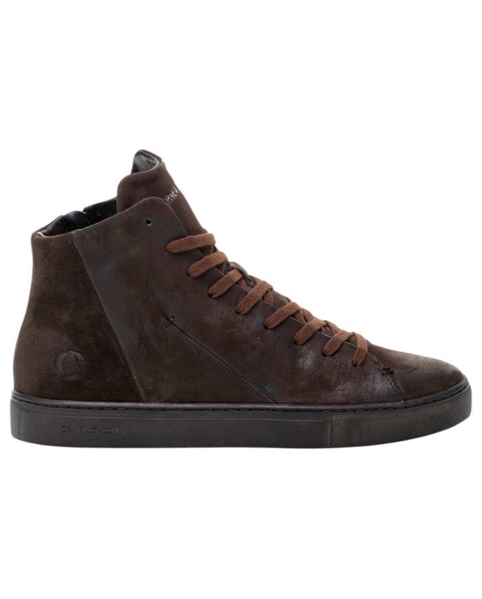Stivaletto Uomo Crime London High Top Minimal Leather Shadow High Brown