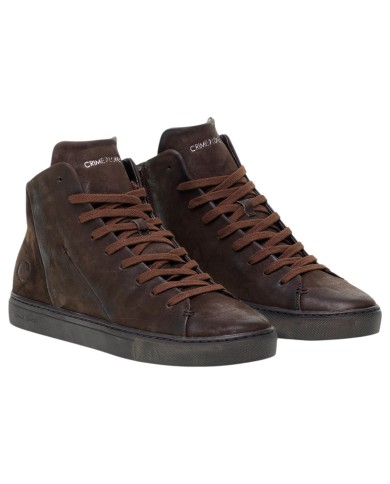 Stivaletto Uomo Crime London High Top Minimal Leather Shadow High Brown