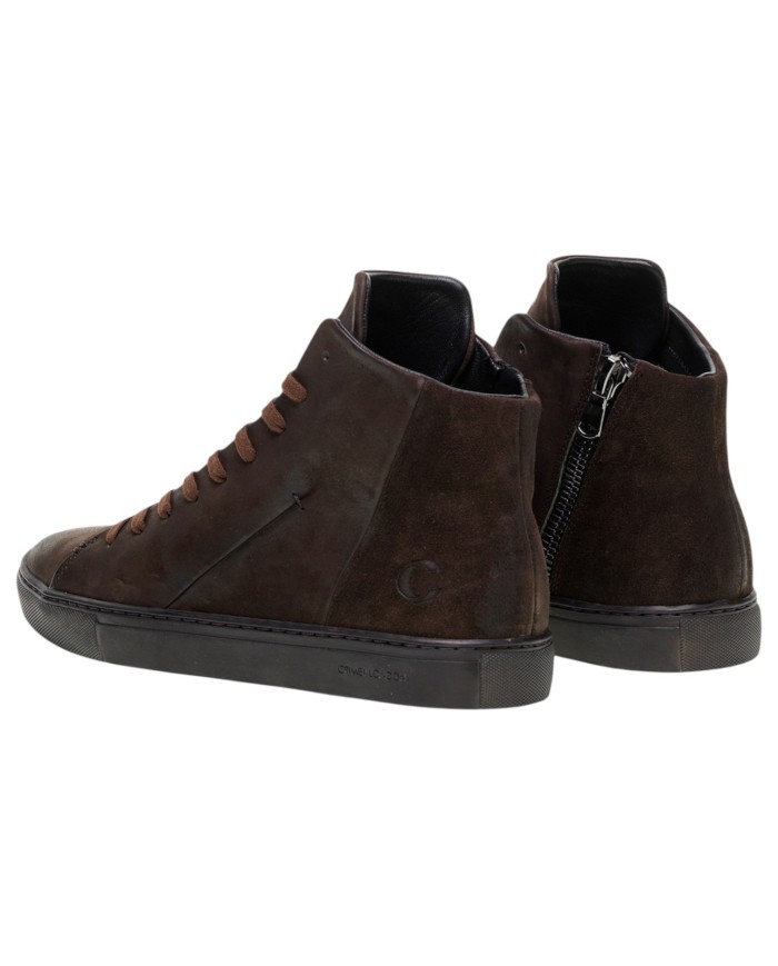 Stivaletto Uomo Crime London High Top Minimal Leather Shadow High Brown