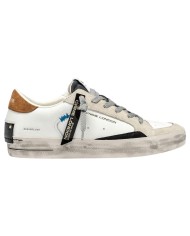 Sneakers Uomo Crime London Sk8 Deluxe Leather White Brown Slate Grey
