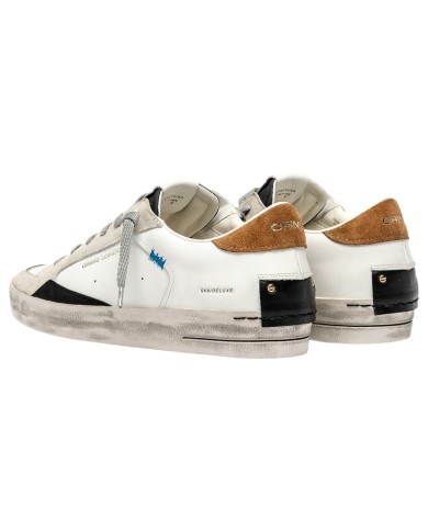 Sneakers Uomo Crime London Sk8 Deluxe Leather White Brown Slate Grey