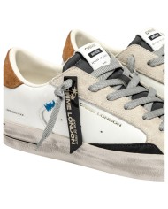 Sneakers Uomo Crime London Sk8 Deluxe Leather White Brown Slate Grey
