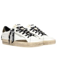 Sneakers Uomo Crime London Sk8 Deluxe Leather White Olive Ember