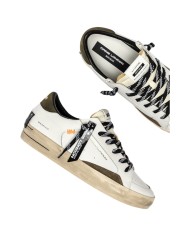 Sneakers Uomo Crime London Sk8 Deluxe Leather White Olive Ember