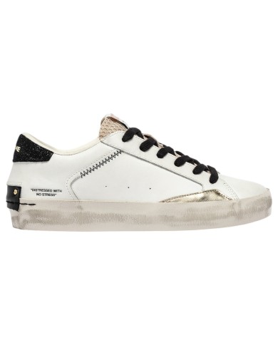 Sneakers Donna Crime London Distressed Leather White Ivory Shadow