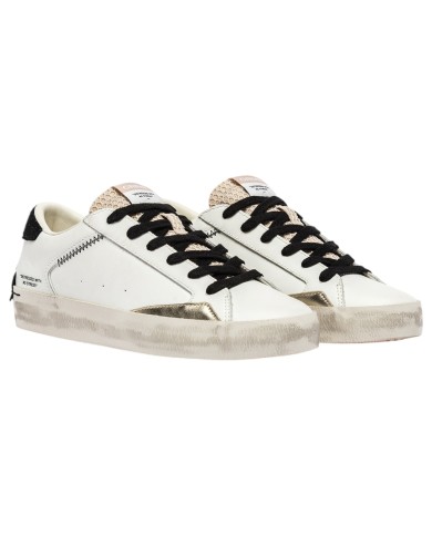Sneakers Donna Crime London Distressed Leather White Ivory Shadow