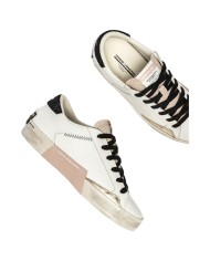 Sneakers Donna Crime London Distressed Leather White Ivory Shadow