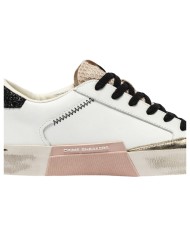 Sneakers Donna Crime London Distressed Leather White Ivory Shadow