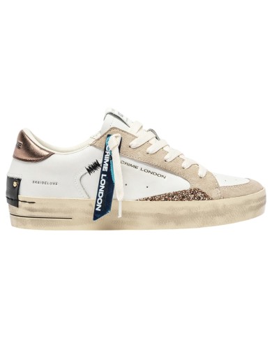 Sneakers Donna Crime London Sk8 Deluxe Leather White Caramel Brulée