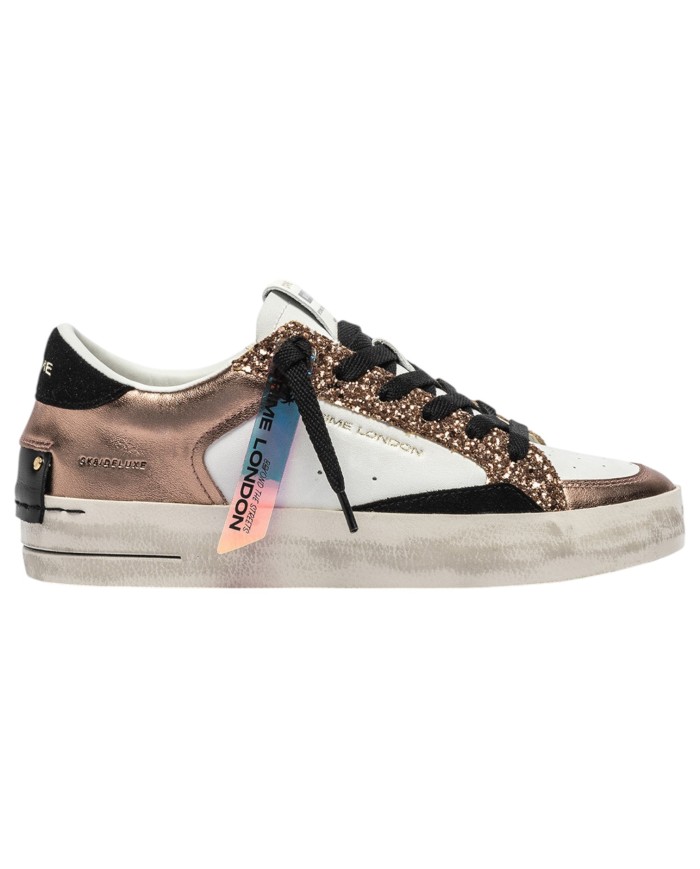 Sneakers Donna Crime London Sk8 Deluxe Leather White Bronze Ambre Glam