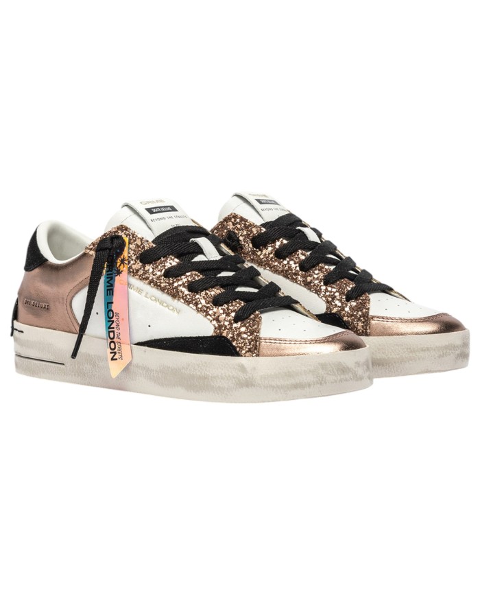 Sneakers Donna Crime London Sk8 Deluxe Leather White Bronze Ambre Glam