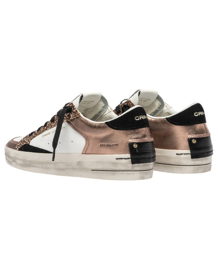 Sneakers Donna Crime London Sk8 Deluxe Leather White Bronze Ambre Glam