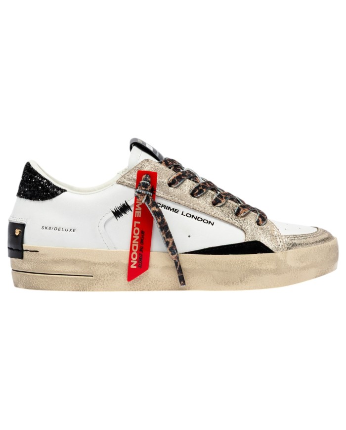 Sneakers Donna Crime London Sk8 Deluxe Leather White Arctic Shadow