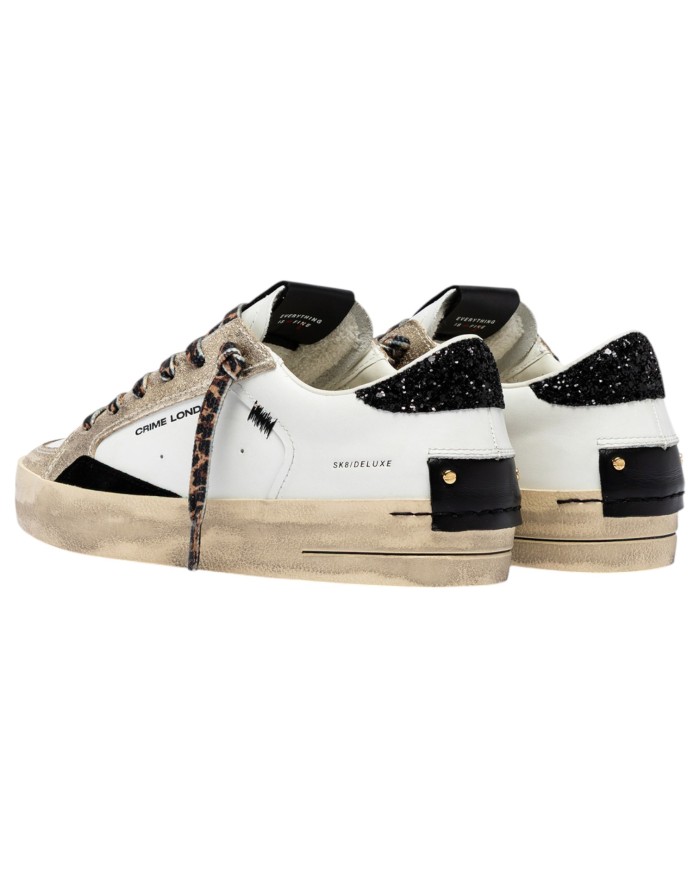 Sneakers Donna Crime London Sk8 Deluxe Leather White Arctic Shadow