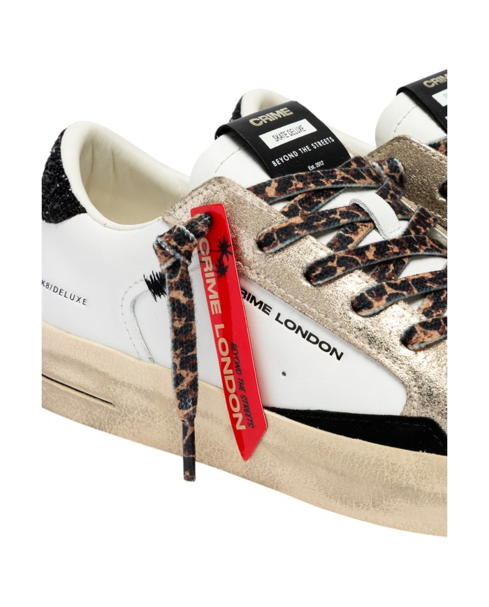 Sneakers Donna Crime London Sk8 Deluxe Leather White Arctic Shadow