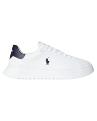 Sneaker Uomo Ralph Lauren RLite Court in Pelle Martellata Bianco Blu