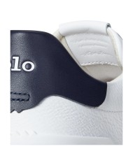 Sneaker Uomo Ralph Lauren RLite Court in Pelle Martellata Bianco Blu