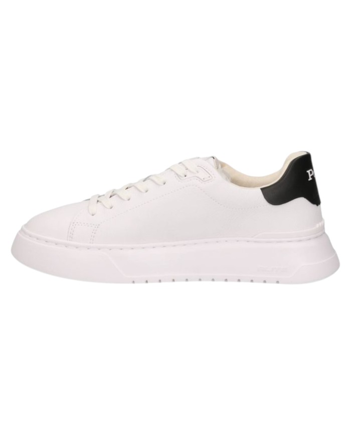 Sneaker Uomo Ralph Lauren RLite Court in Pelle Martellata Bianco Nero