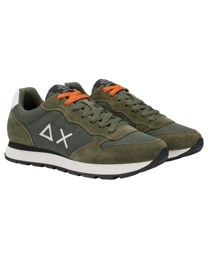 Sneakers Uomo Sun 68 Δ X Tom Solid Mesh Suede Militare Scuro