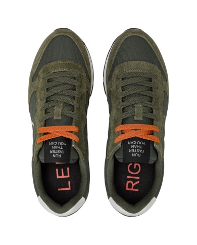 Sneakers Uomo Sun 68 Δ X Tom Solid Mesh Suede Militare Scuro