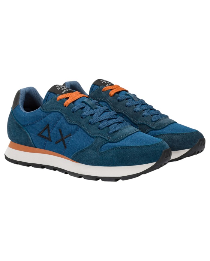 Sneakers Uomo Sun 68 Δ X Tom Solid Mesh Suede Petrolio Blue