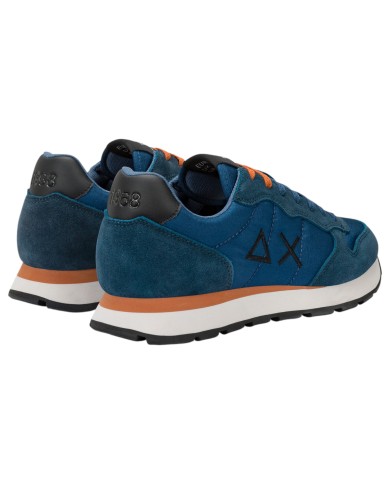 Sneakers Uomo Sun 68 Δ X Tom Solid Mesh Suede Petrolio Blue