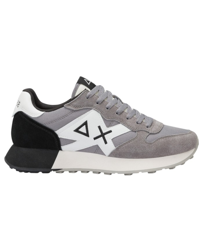 Sneakers Uomo Sun 68 Δ X Jaki Solid Suede Leather Grigio Medio
