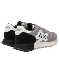 Sneakers Uomo Sun 68 Δ X Jaki Solid Suede Leather Grigio Medio