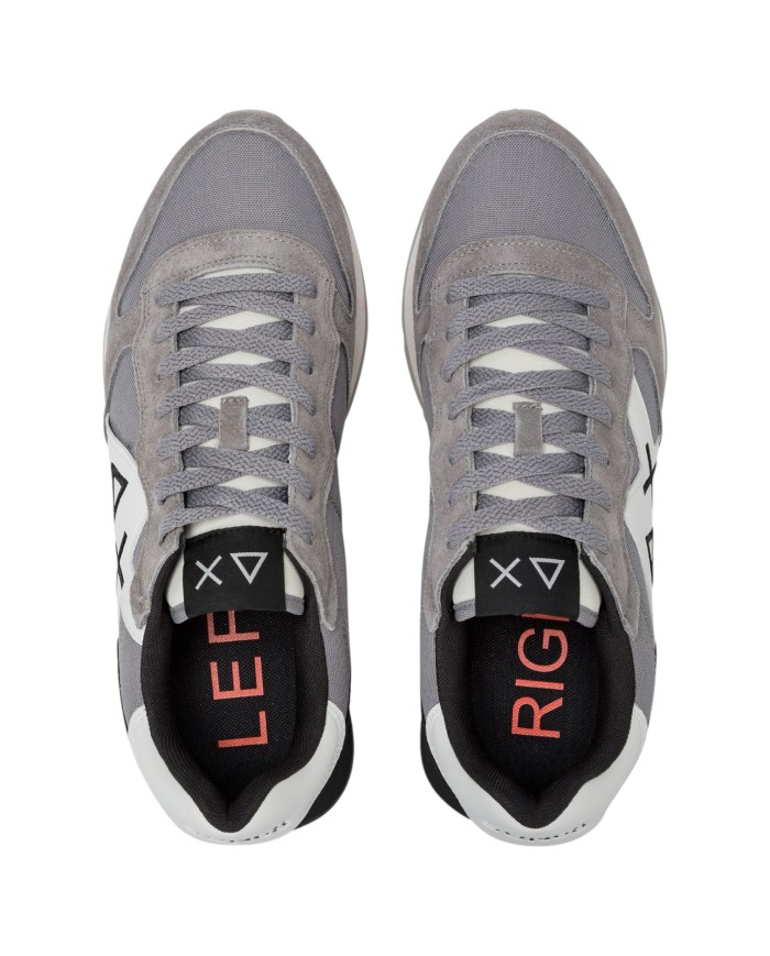 Sneakers Uomo Sun 68 Δ X Jaki Solid Suede Leather Grigio Medio