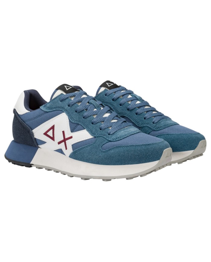 Sneakers Uomo Sun 68 Δ X Jaki Solid Suede Leather Avio Scuro Blue