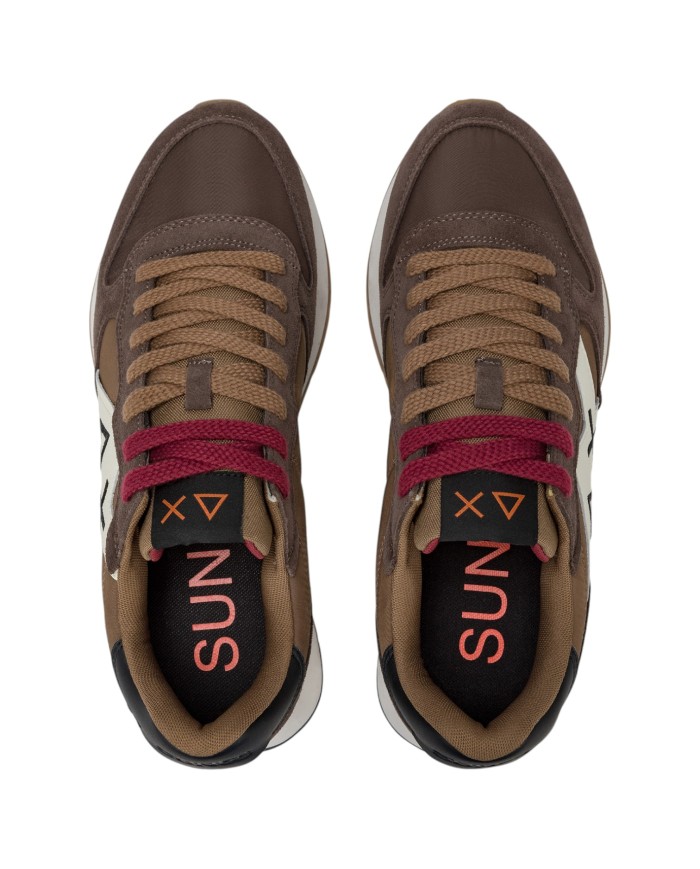 Sneakers Uomo Sun 68 Δ X Jaki Bicolor Suede Leather Marrone