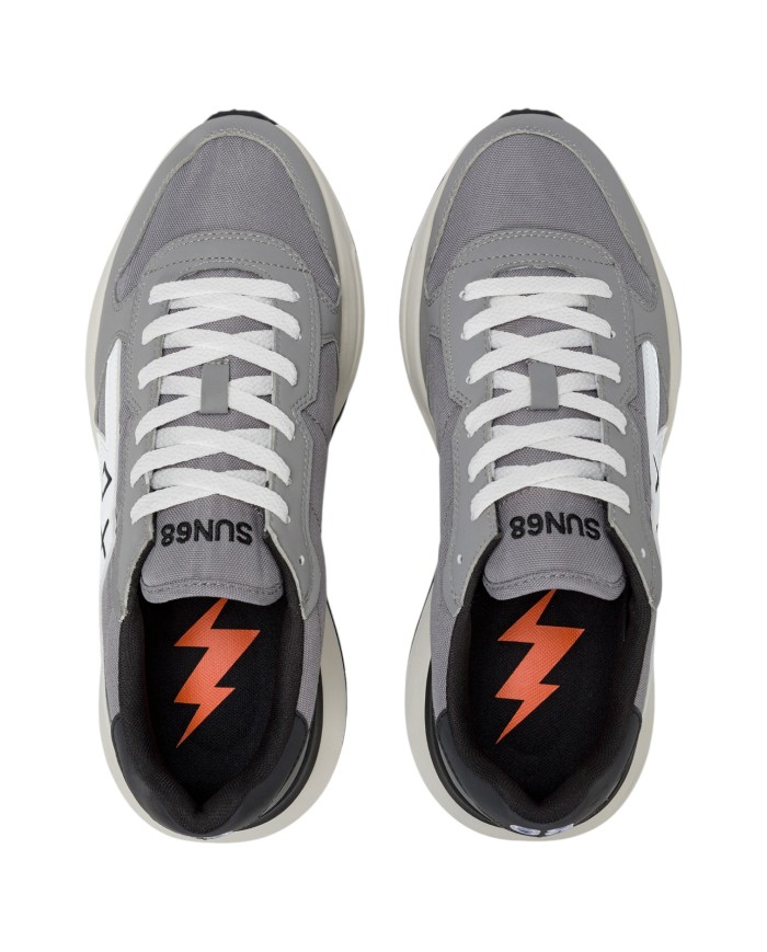 Sneakers Uomo Sun 68 Δ X Niki 2.0 Solid Leather Grigio Medio