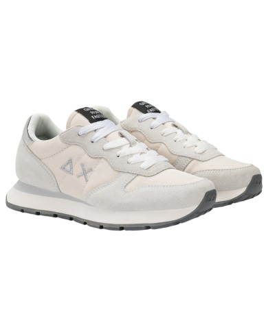 Sneakers Donna Sun 68 Δ X Ally Gold Silver Mesh Suede Bianco Panna