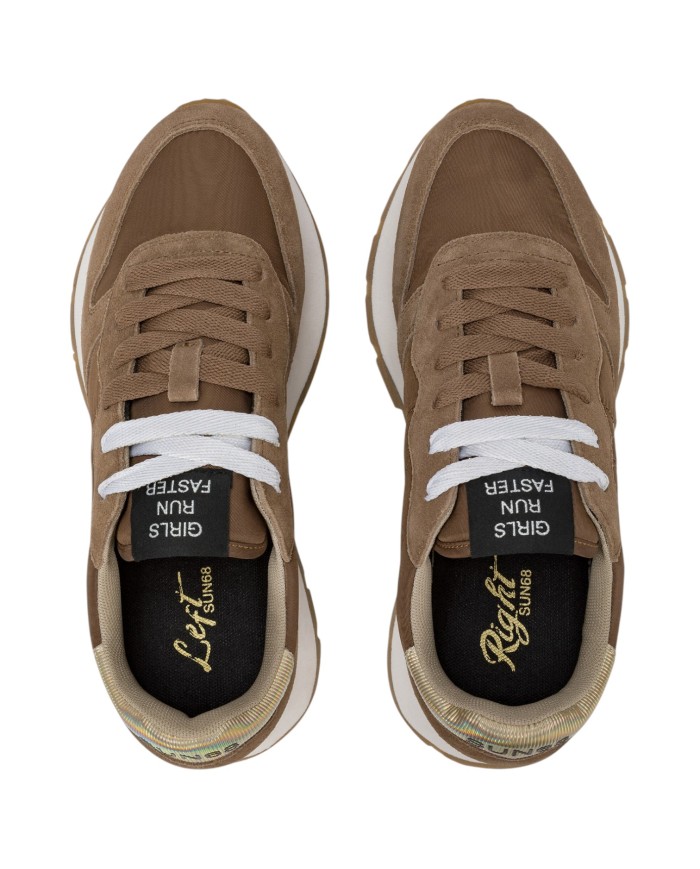 Sneakers Donna Sun 68 Δ X Ally Gold Silver Mesh Suede Volpe