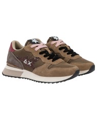 Sneakers Donna Sun 68 Δ X Stargirl Glitter Logo Mesh Suede Marrone